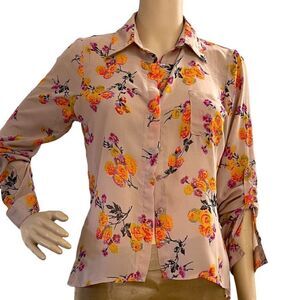 Love Fire Tan Orange Floral Bottom Front Long Sleeve beautiful Long Back style